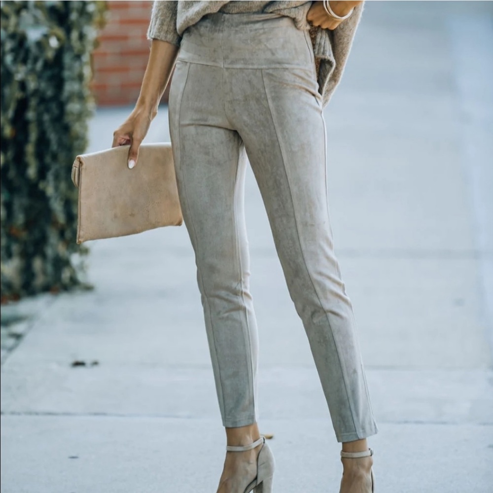 Vici Cairo Faux Suede Leggings Pants High Waisted